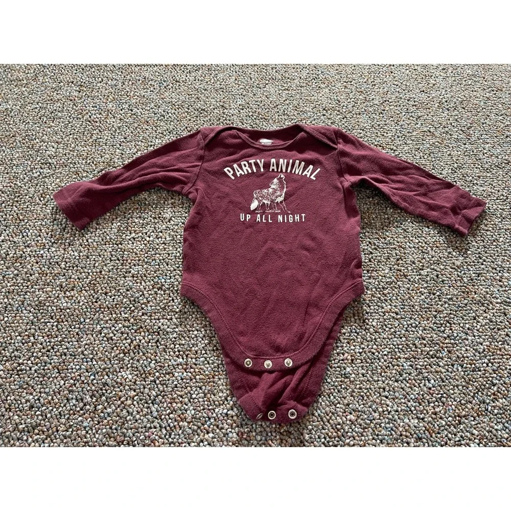 Old Navy Boys Party Animal Up All Night Bodysuit 6-12M